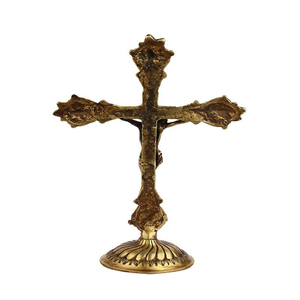 Statue Studio Laiton Chrétien seigneur Jésus Croix inde fabriqué à la main statue artisanat religieux idole - Product Image 2