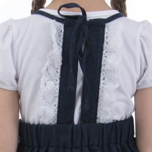 Venta al por mayor ropa de niños <span class=keywords><strong>Splid</strong></span> Color niñas Denim camisa cordones vestidos de princesa para niñas vestido de verano - Product Image 4