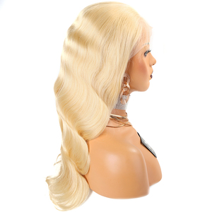Peluca de Cabello Humano Brasileño Remy con Ondas Corporales, Color Rubio 613, con Encaje Completo y Cabello de Bebé, Pre-Plucked - Product Image 5