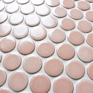 Azulejo <span class=keywords><strong>de</strong></span> Mosaico Circular Redondo <span class=keywords><strong>de</strong></span> Cerámica Esmaltada en <span class=keywords><strong>Horno</strong></span>, Tipo Penny <span class=keywords><strong>de</strong></span> 28 mm, Color Rosa, para Cocina y Baño, Estilo Nórdico <span class=keywords><strong>de</strong></span> Foshan - Product Image 2
