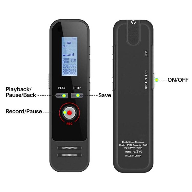Hot Portable Mini Voice Recorder MP3 Music Recorder Voice Activated Audio Device with A-B Repeat