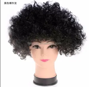 Peruca de cabelo colorida afro para festa, carnaval e cosplay, peruca esportiva afro