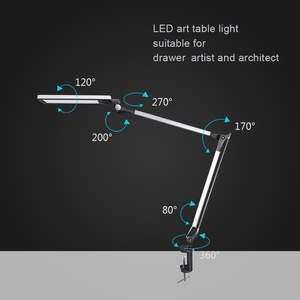 Lampe de bureau LED portable en métal noir de style européen pour les cils, avec luminosité réglable et utilisation en salle de lecture - Product Image 4