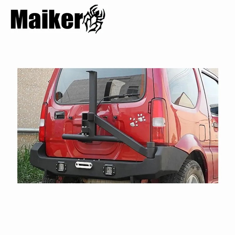 Maiker 4x4 مانع صدمات خلفي للسيارة تصميم لسوزوكي جيمني الأمازون قطع غيار السيارات الوفير الوفير مع حاملة الإطارات ل جيمني
