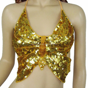 BestDance Sexy Clubwear Rave <span class=keywords><strong>GoGo</strong></span> mariposa de lentejuelas con cuentas bailarina del vientre sujetador Samba Bra Top traje - Product Image 5
