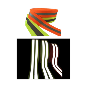 En20471 may trên rõ ràng Hi viz nhiều màu phản quang sọc cảnh báo an toàn Polyester Vải Chất liệu may dải băng băng - Product Image 2