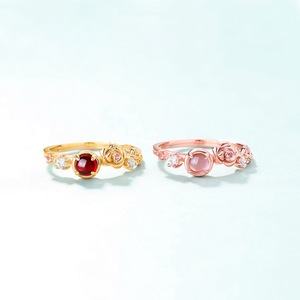 Verzierter silberner Rosenblatt <span class=keywords><strong>ring</strong></span>, Blumen versprechen <span class=keywords><strong>ring</strong></span> für sie, Blumen freundschaft sring - Product Image 5