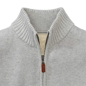 Oem Quarter Zipper Turtleneck Golf Men Knit Sweater Mens Outdoor Flat Knit Branded Luxury Long Sleeve Pullover Sweater Men
