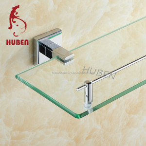 Accesorios de <span class=keywords><strong>baño</strong></span> de latón montados en la pared de Metal de vidrio <span class=keywords><strong>cromado</strong></span> moderno de 1 nivel estante de ducha de esquina de vidrio de doble nivel con acabado de piedra - Product Image 5