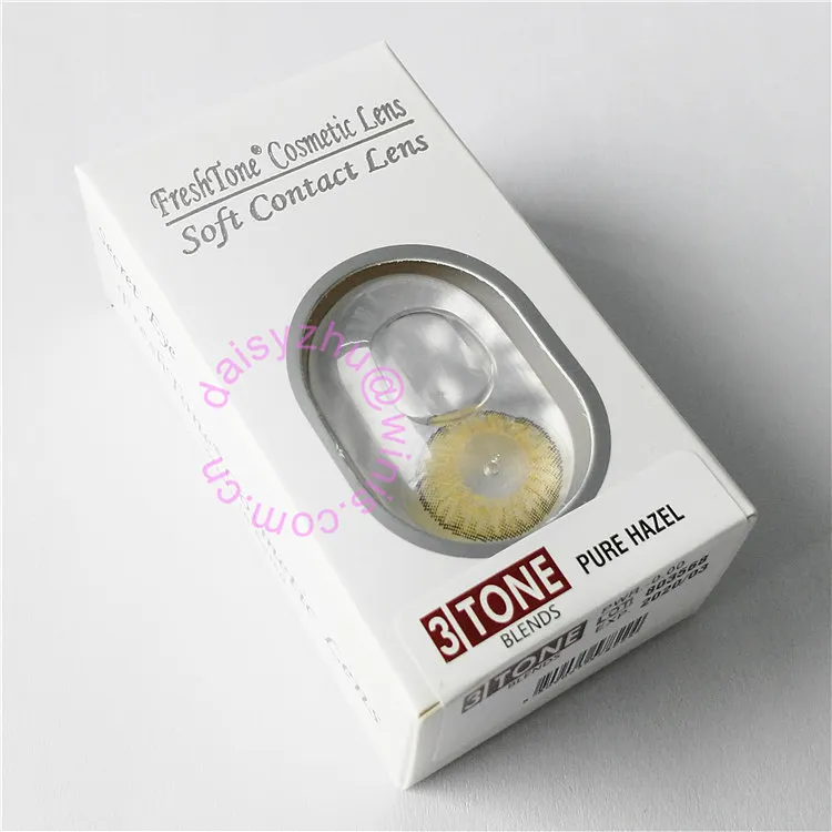 Fresh Tone pure hazel 3 tone 14.5mm bigger eyes natural look color contact lens Korea
