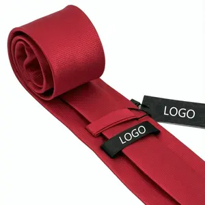 LELE Custom Company Logo Red Necktie Men Ties Wholesale Private Label Silk Ties