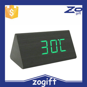 ZOGIFT Qualité Assuré Personnalisé En Bois Fonction Snooze Livraison De Bureau Numérique Horloge - Product Image 4