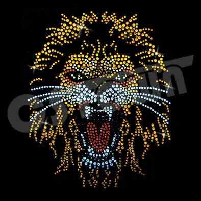 Manful strass brillant lion d'or motif