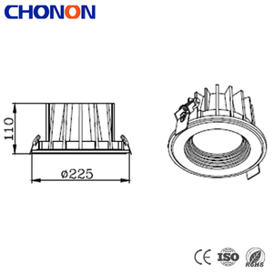 Rotary <span class=keywords><strong>Robus</strong></span> 54.3 Ángulo de haz 10 W 15 W 25 W 35 W COB led downlight - Product Image 2
