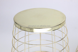 <span class=keywords><strong>Cestino</strong></span> per Rifiuti in Filo Metallico Placcato Oro Rotondo 550-36 per Forniture da Ufficio - Product Image 6