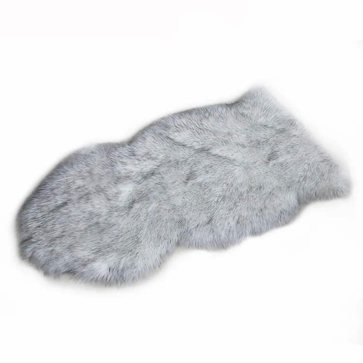 High quality gray faux fur throw blanket shaggy artificial fur carpet area rug
