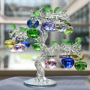 Arbre de Noël en cristal de haute qualité, style 2023, avec des pommes colorées pour la décoration de Noël - Product Image 1