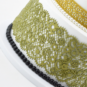 Tapis en dentelle Silicone Fondant rose, 1 pièce, décoration de gâteau, moule de fleurs, lacets en relief, outils d'artisanat du sucre - Product Image 4