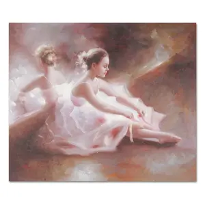 Hand Beroemde Impressionistische Mooie Ballet Dancing Girl Art Olieverf