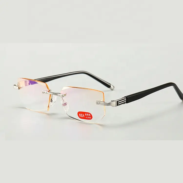Kacamata Baca Tanpa Bingkai Anti Cahaya Biru Resep Gaya Mewah Berkualitas Tinggi