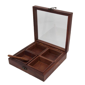 Scatola Porta <span class=keywords><strong>Spezie</strong></span> in Legno Ecologica con Scomparti, Dimensioni e Colori Personalizzabili per Contenitori di <span class=keywords><strong>Spezie</strong></span> e Pepe - Product Image 3