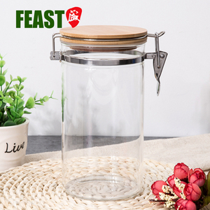 Fiesta frascos <span class=keywords><strong>de</strong></span> vidrio TAPA <span class=keywords><strong>DE</strong></span> MADERA naturaleza <span class=keywords><strong>pintura</strong></span> color <span class=keywords><strong>de</strong></span> los alimentos y almacenamiento en casa - Product Image 1