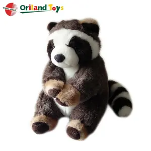 Soft Realistic Raccoon Lifelike Fluffy Plush Stuffed Jungle Animals Toy