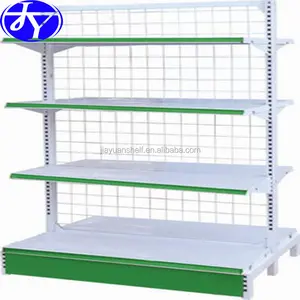 Etagere Supermarket Steel JIAYUAN WIRE Shelving Double-sided Metallic Heavy Duty Supermarket Equipment High Steel 5 Shelves