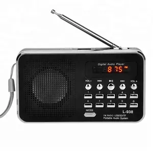 便宜的 L-938 fm 收音机便携式口袋收音机扬声器与 USB/TF/MMC mp3 播放器