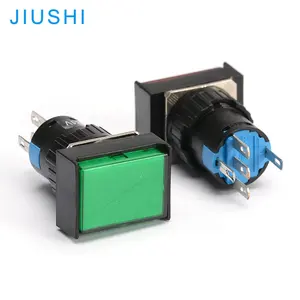 Kelly LA16J-11D Rectangular Illuminated Momentary Push Button Switch 16mm 5v12v24v220v Red Green Yellow Blue White 5 Pins