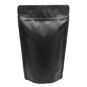 Custom Matte Black Resealable Ziplock Food Storage Aluminum Foil Mylar Bags Smell Proof Pouches