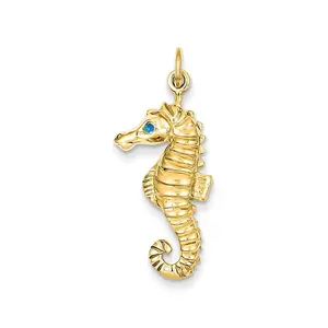 small moq seahorse opal 9k solid customized gold charm