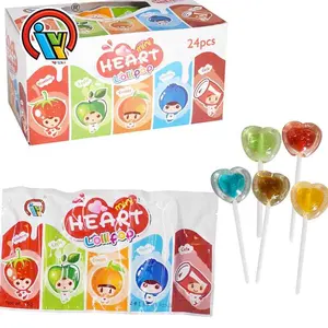 פירות לב בצורת קשה Lollipop סוכריות עבור סיטונאי