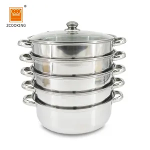 28cm Hot Sale Stainless Steel Steamer Cooking Pot With Steel Handle