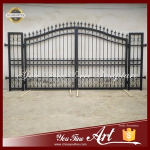 Main Moderne Pas Cher Haute Qualité Simple Forgé <span class=keywords><strong>Porte</strong></span> Principale Conceptions De Grille de Fer - Product Image 5