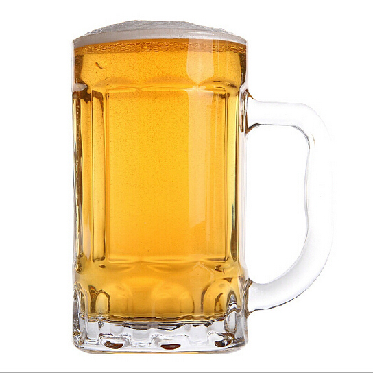 Wholesale customized glassware glass beer mug cheap beer mug with handle