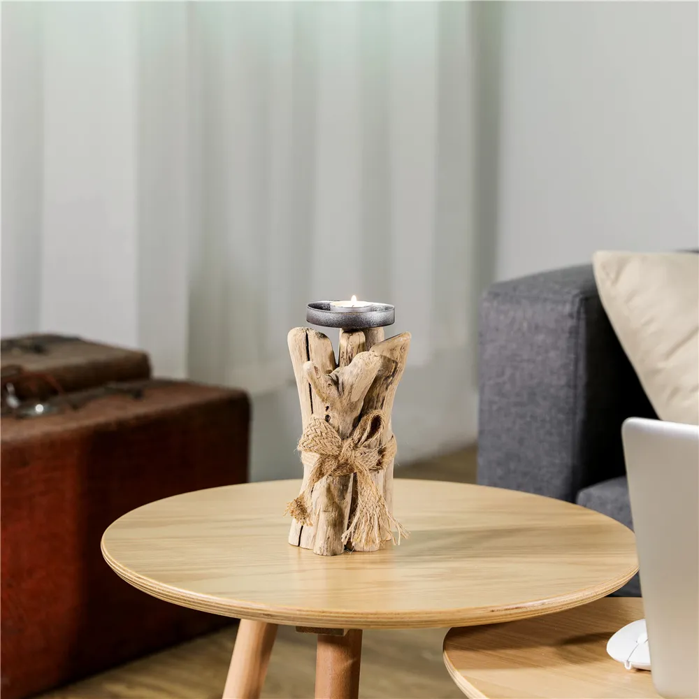 Candlestick Handmade Wooden Tea Light Holder Home Decor Driftwood Candle Holder