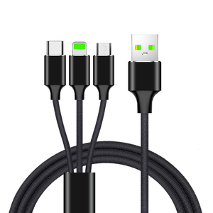 Vaquero Micro tipo C 8 Pin datos teléfono móvil USB cargador 3 en 1 Cable de carga - Product Image 1