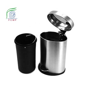 Antideslizante 12 litros nuevo diseño oval foot pedal cubo de basura, contenedor de metal para basura - Product Image 3