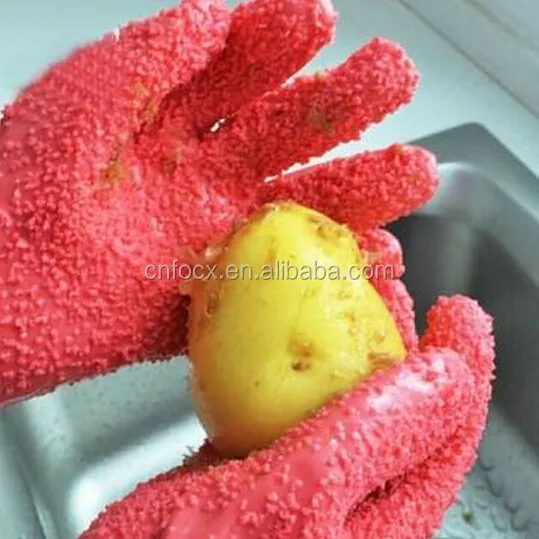 1 pairs patates soyucu eldiven/balık pulu eldiven/balık temizlik eldiveni
