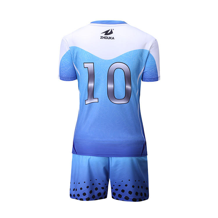 100% poliéster mujeres ropa deportiva barato en blanco azul