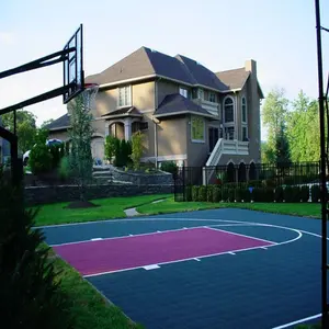 Interlocking plastic grid tiles multi-purpose sports court flooring used basketball courts for sale