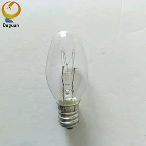 Lâmpada incandescente c7 luz noturna 120v 15w, lâmpada miniatura e12 iluminação decorativa