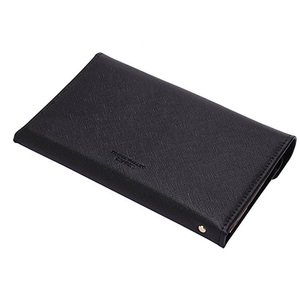 Funda negra de cuero PU con bloqueo Rfid para pasaporte, Cartera de viaje para pasaporte, organizador de documentos triplegable - Product Image 5