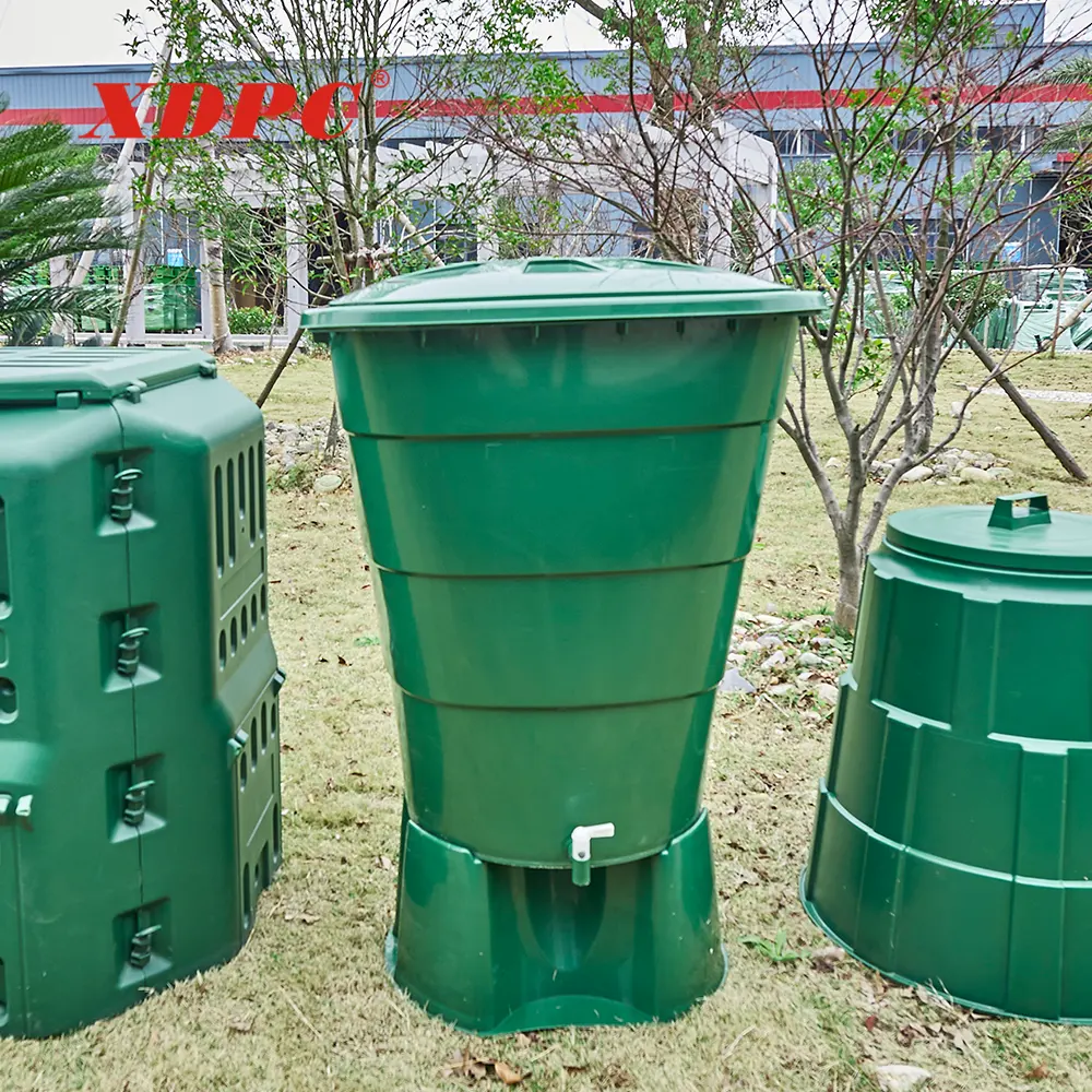 Filipinas, Tailandia, indonesia Precio de jardín de plástico lluvia de barril tanque contenedor de agua con grifo