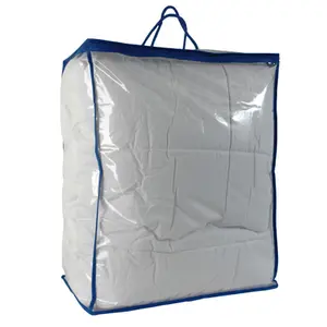 가정용 필수 도매 명확한 PVC 담요 이불 스토리지 가방 핸들