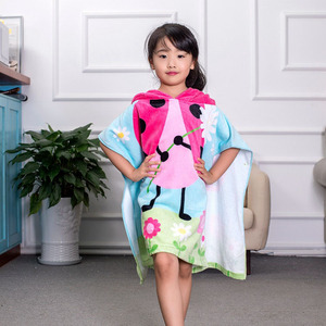 <span class=keywords><strong>Poncho</strong></span> con cappuccio stampato con animale per ragazze asciugamano ad asciugatura rapida per bagno e spiaggia - Product Image 3