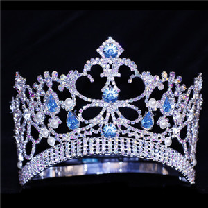 Coroa de pedras de strass personalizada, cristal de metal miss tiara