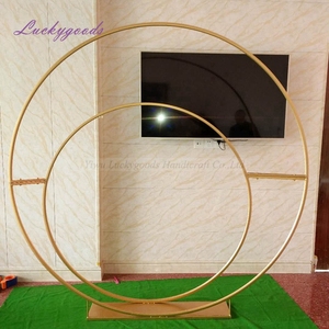 Grande arche en métal d'or personnalisée élégante LG20180518-12 pour la décoration de jardin de mariage - Product Image 4