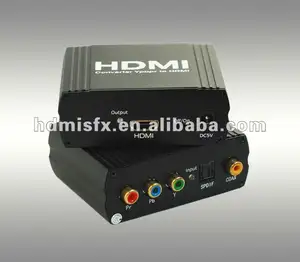 Conversor ypbpr para hdmi, sinal de entrada yuv/ypbpr/ycbcrr + spdif (óptico + coax), saída hdmi